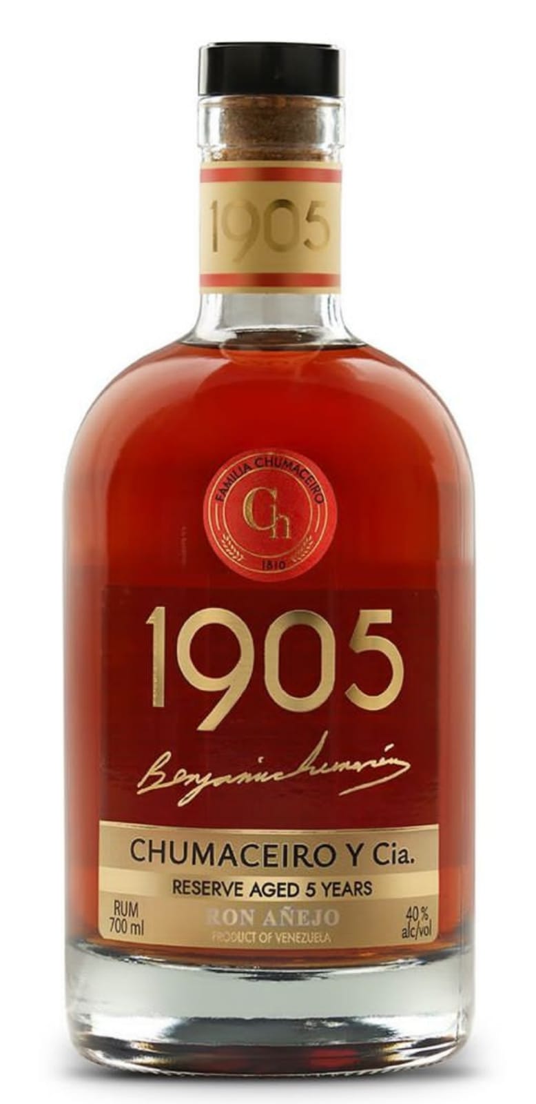 1905           5yr Rare Old Rum,     Aged in Ex-Bourbon American Oak Barrels, VEN.  700ml.