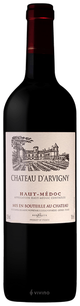 Chateau D'Arvigny 2018, Haut-Medoc, Bordeaux, France